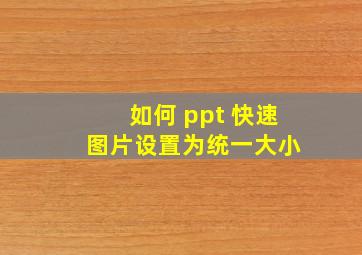 如何 ppt 快速 图片设置为统一大小